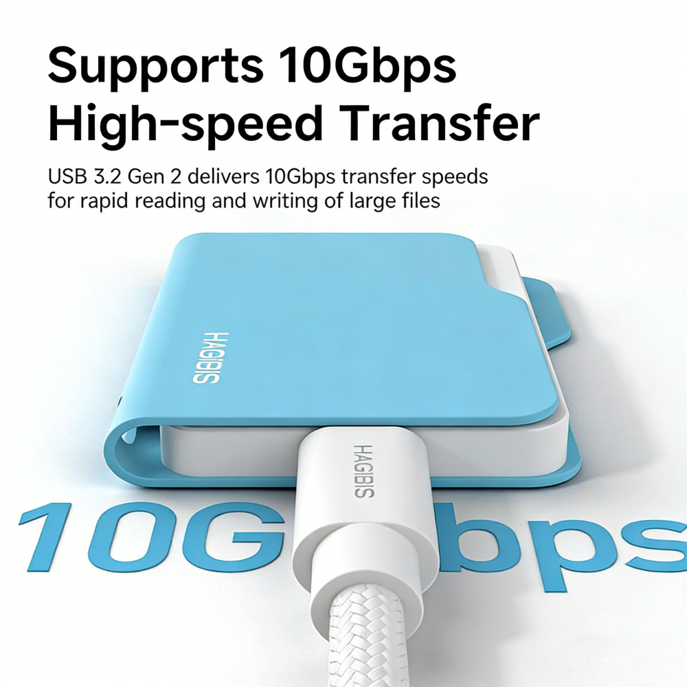 Hagibis Aluminum M.2 SSD Enclosure Folder Hard Drive Case