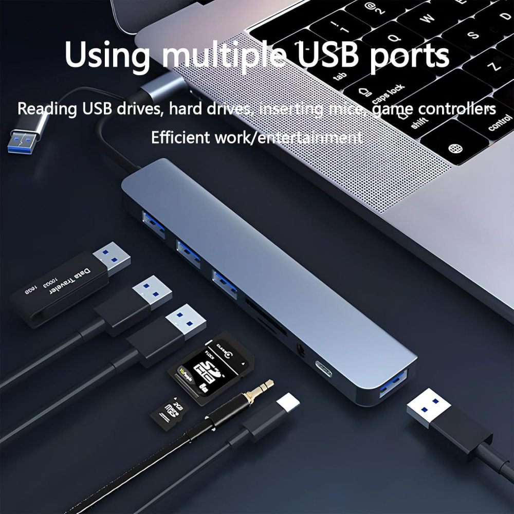 8-IN-1 Aluminum Alloy USB Hubs
