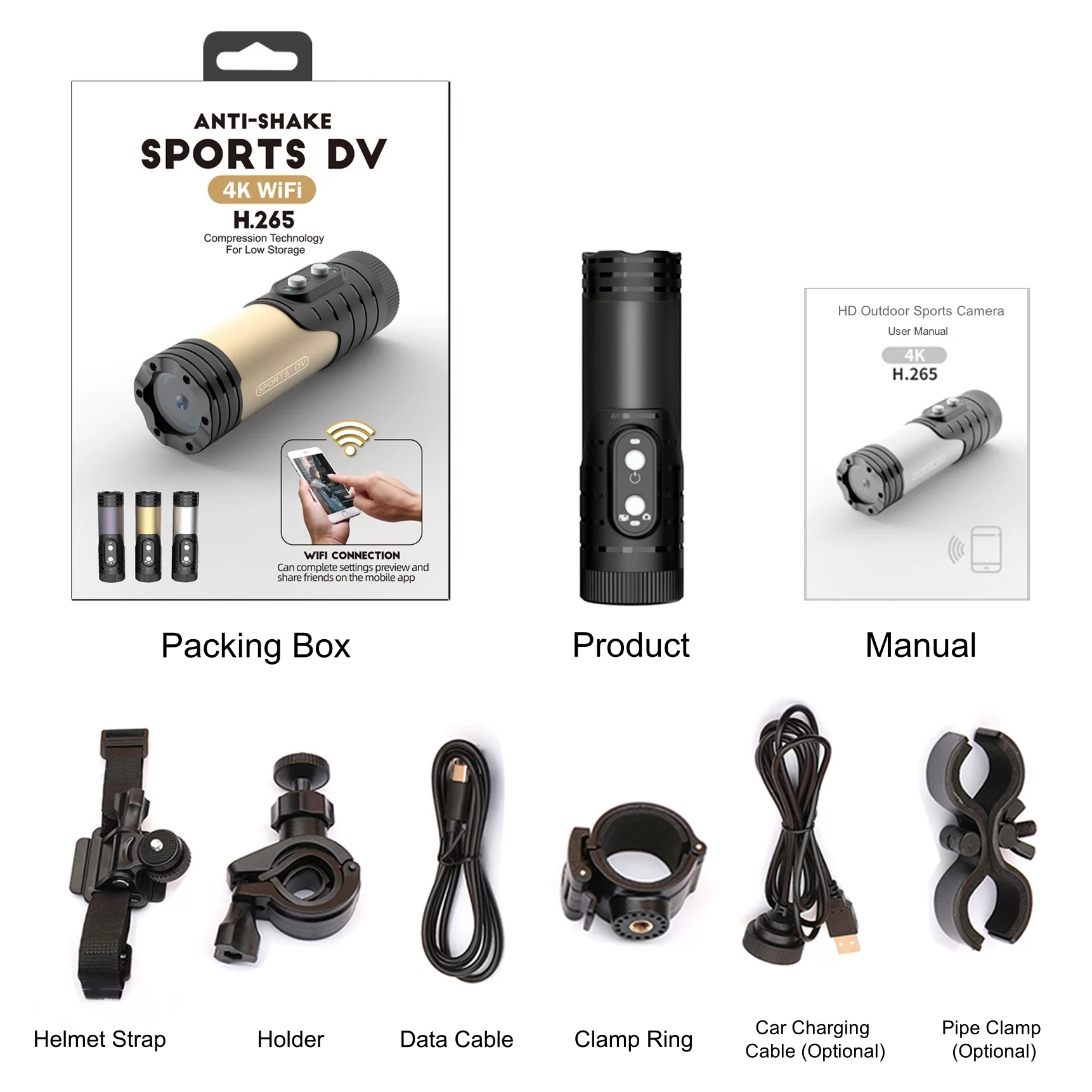 DV5000 4K WiFi Anti-Shake Action Camera