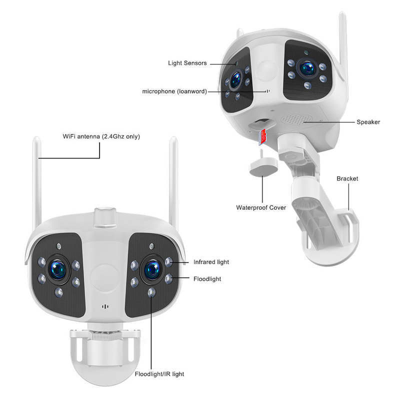 1080P HD Dual Lens 360° PTZ Security Home Camera