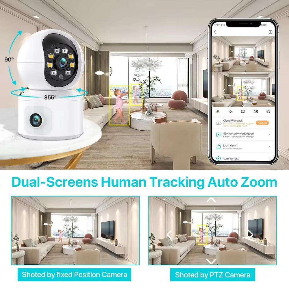 K22 4MP HD Dual Lens PTZ Home Security CCTV Camera