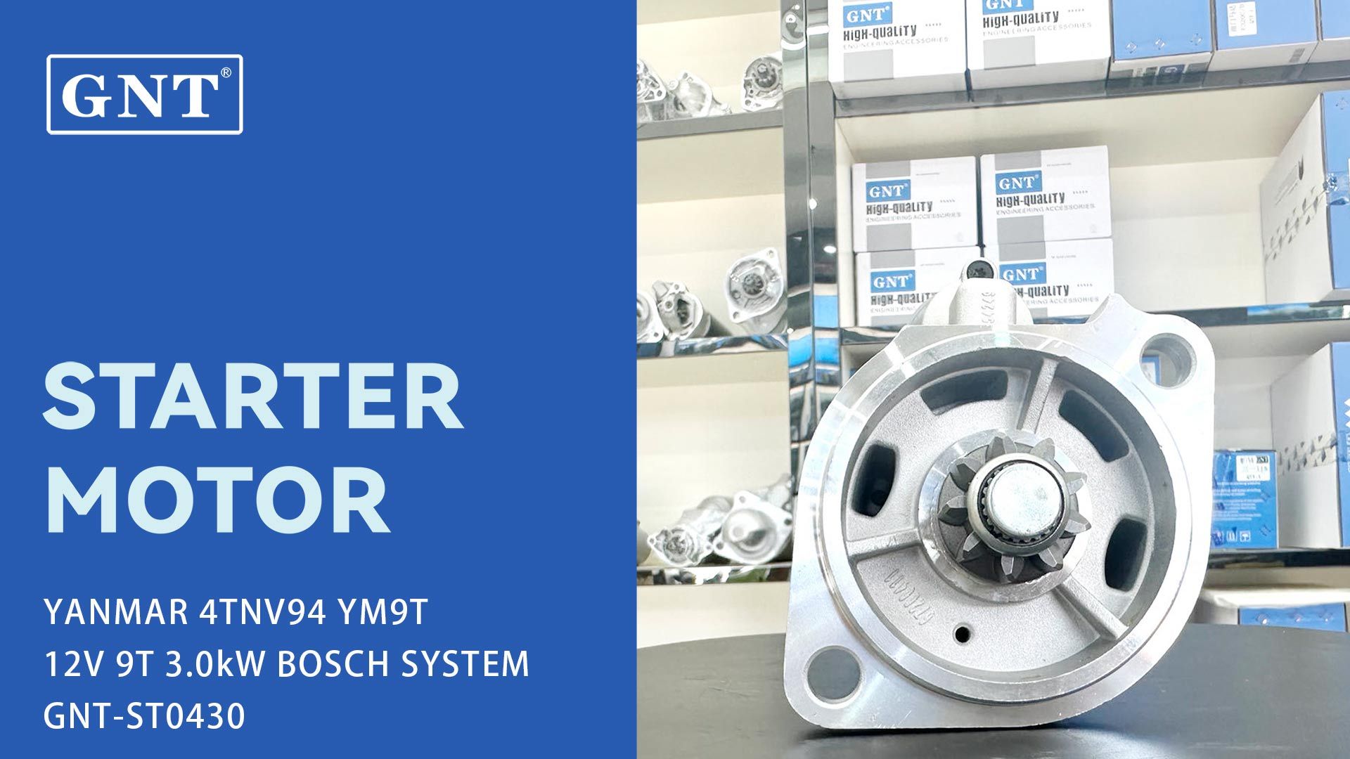 GNT Factory Wholesale 12V 9T BOSCH YM9T 4TNV94 YANMAR Starter 52990B-77010, 52990B77010, SED26-102, SED26102
