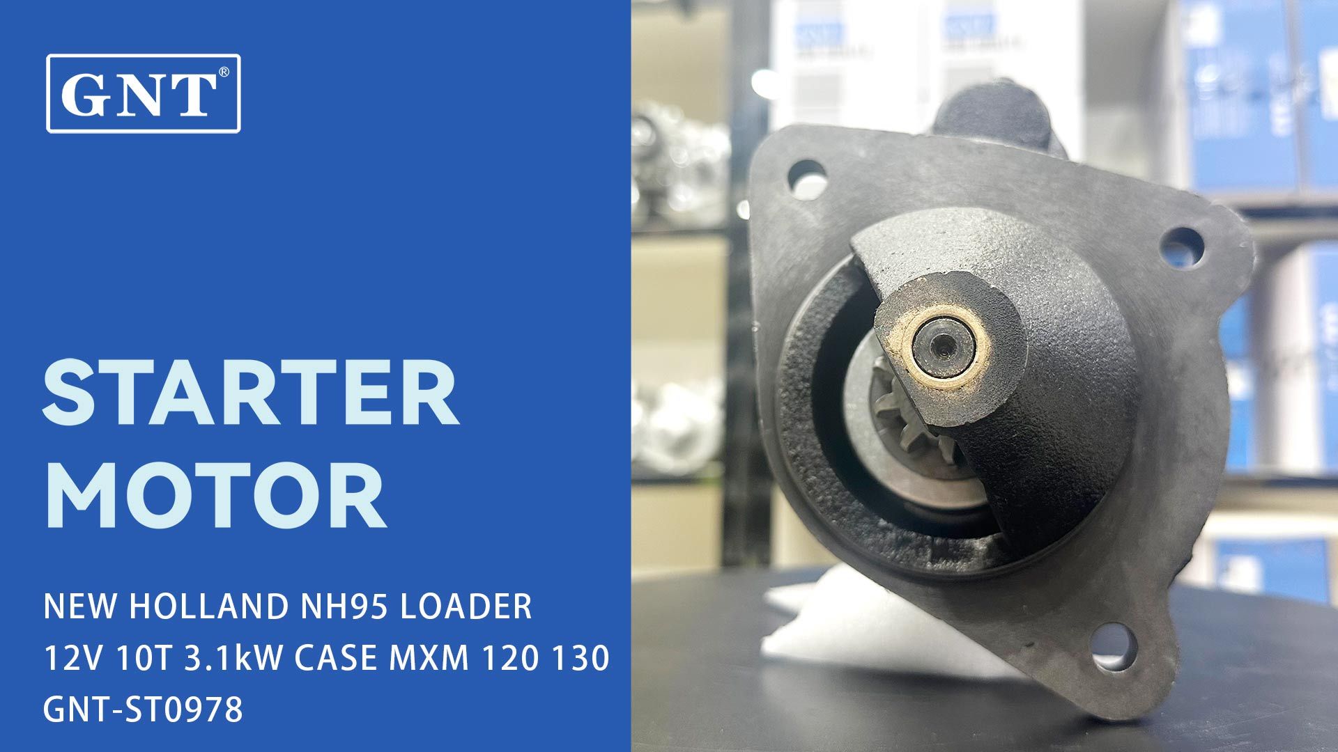 GNT Factory Wholesale NEW HOLLAND NH95 LOADER Starter 0-001-369-201, 0-986-017-510, LRS01322, LRS1322, 72735985, MS357