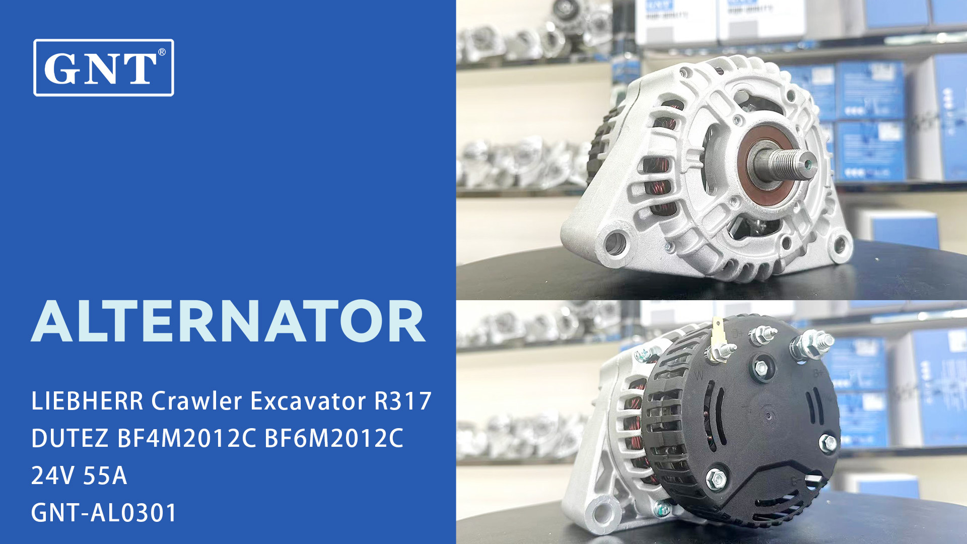 24V 55A High quality Alternator for LIEBHERR CRAWLER Excavator A309 A311 R317 DUTEZ BF4M2012C BF6M2012C ENGINE