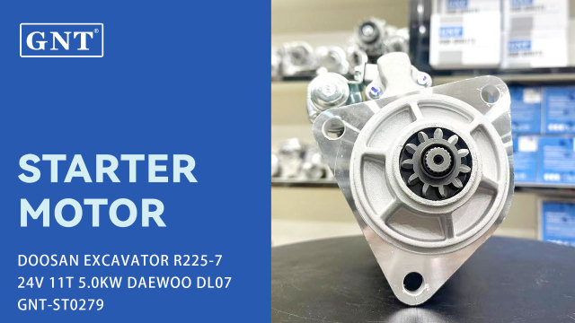 24V 11T DL07 Starter Motor DH225-7 DOOSAN Engine 19080032,19080033, 8200475, 8200734, 8200777, DRS0632, DRS0632N