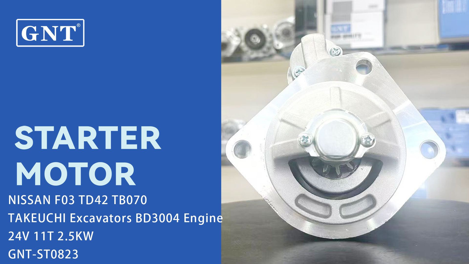24V 11T Starter compatible with NISSAN F03 TD42 TAKEUCHI Excavators TB070 BD3004 Engine 113191 CST20603 DRS3883 S25158 S25158A S25158B S2516