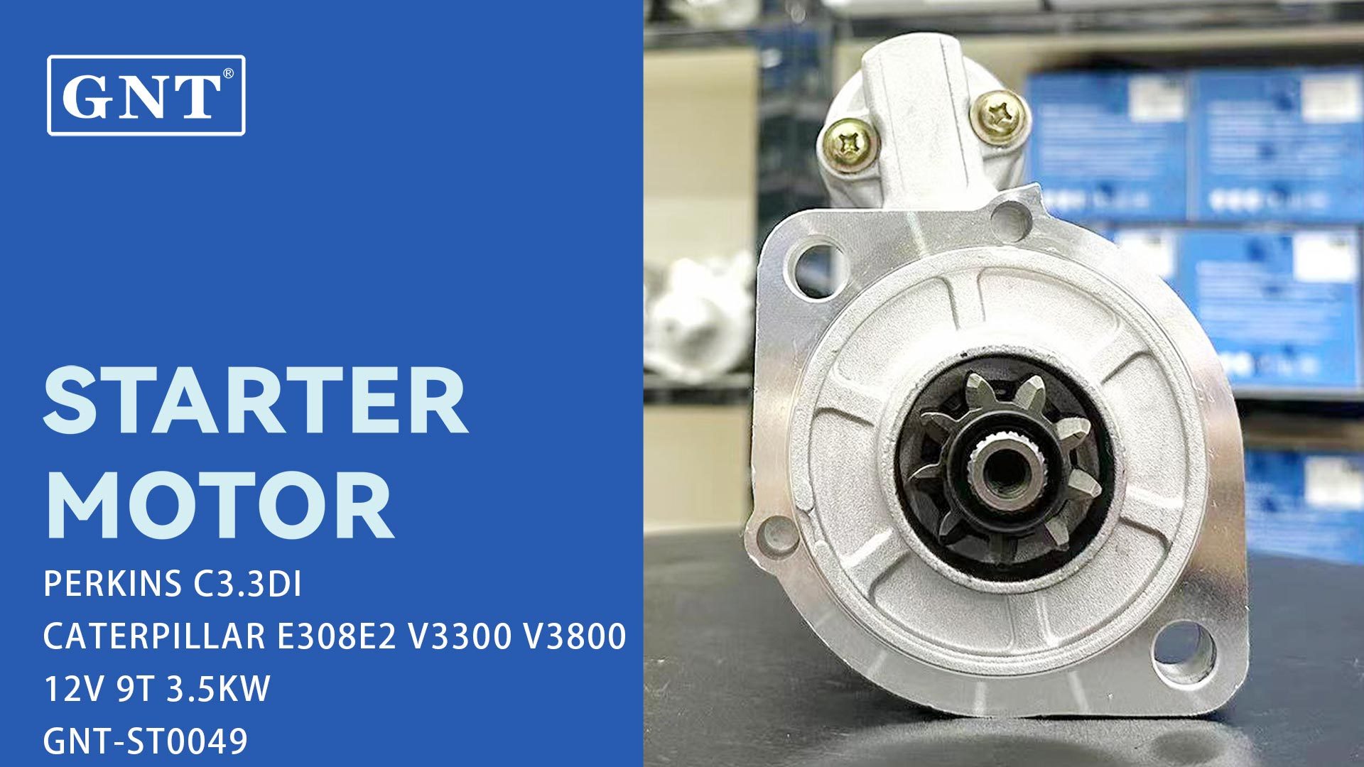GNT Starter KUBOTA Engine V3300 M008T80871, M008T80872, M008T80874, M8T80871, M8T80872, M8T80874, M8T70971, 18965N, 300N10875Z
