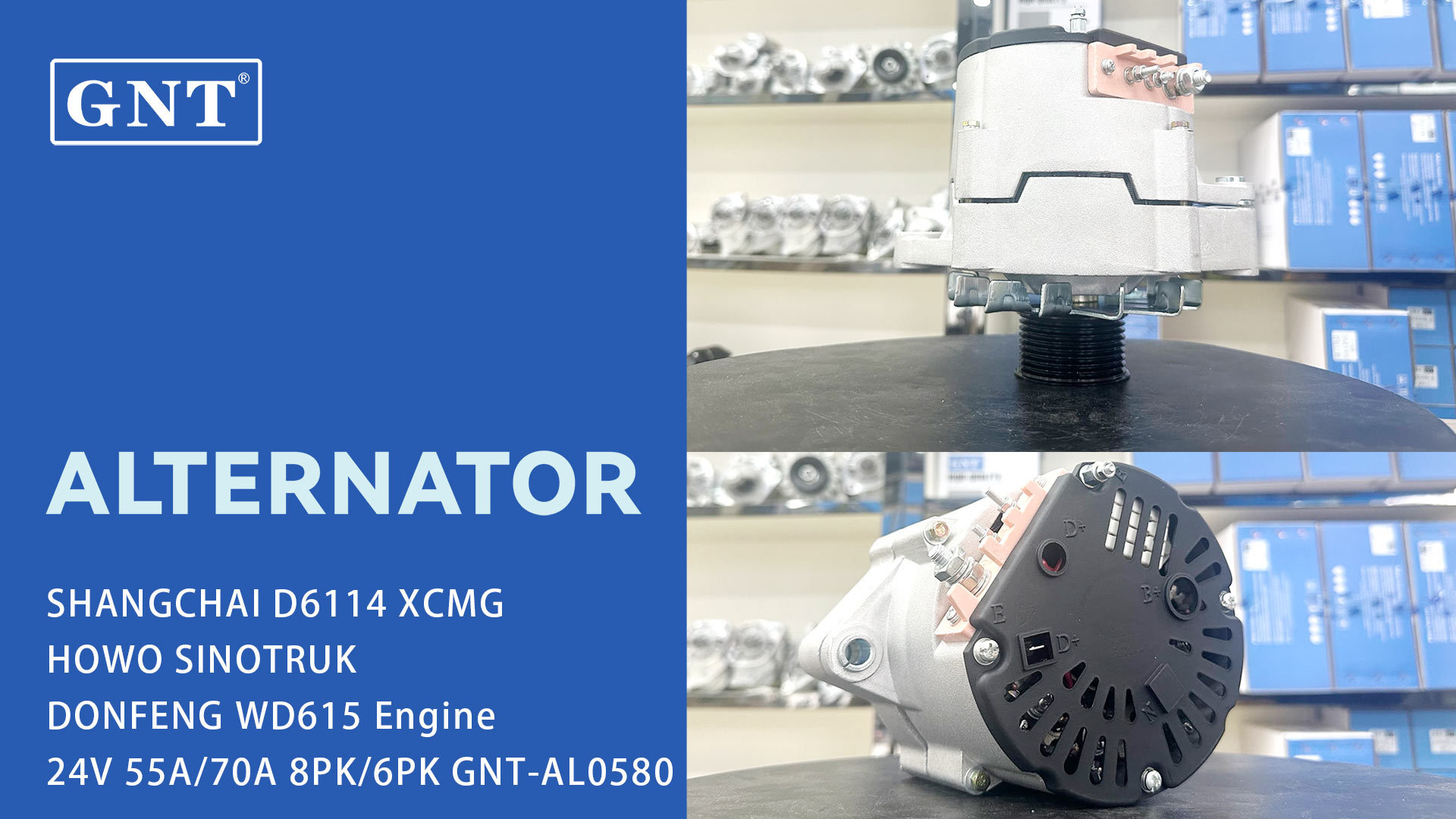 24V 55A/70A Alternator compatible with SHANGCHAI D6114 Engine D1110213 ALP0448RP ALP0448WA JFZ252D1 JFZ252OC 1-3047-25W 1-3521-25W