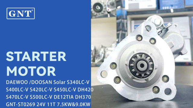 24V 11T GNT Starter motor compatible with DAEWOO DH370-7 Engine 65262017067A 65262017074 65262017074A KTR562002226 080723KA KTR562002226