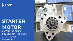 24V 11T 9.0KW GNT Starter compatible with Caterpillar C13 Engine M105702 M105R3502SE M105R3502SE-VPP 87417339 87439325 87439326 10461390