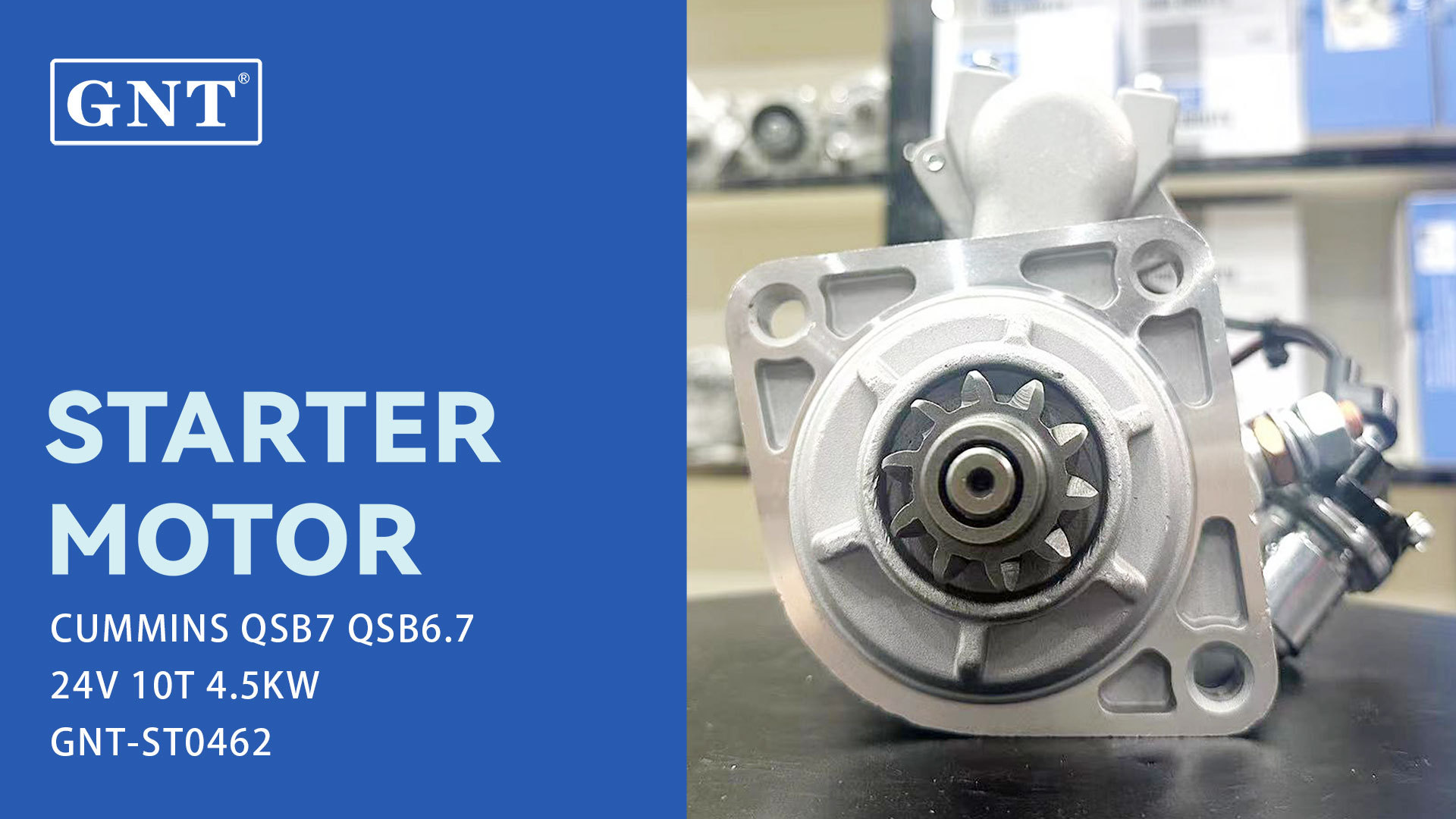 24V 10T GNT Starter motor compatible with CUMMINS QSB7 QSB6.7 Hyundai R215VS 29MT Engine 5340058 8201043 8200475 8200297