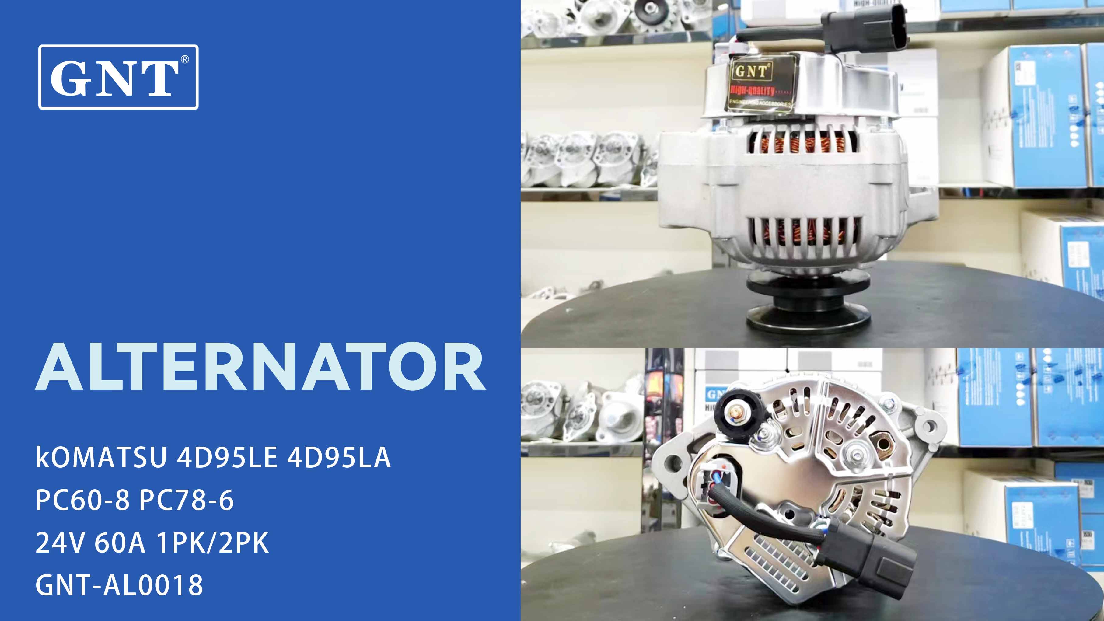 24V 60A Alternator compatible with KOMATSU PC60-8 4D95LE 4D95LA 