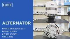 24V 35A Alternator compatible with KOMATSU 6D125 Engine 6008216150 6008216190 6008612110 RKD25A04 8EL730124001 ALT7151B