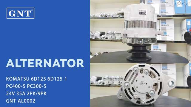 24V 35A Alternator compatible with KOMATSU 6D125 Engine 6008216150 6008216190 6008612110 RKD25A04 8EL730124001 ALT7151B