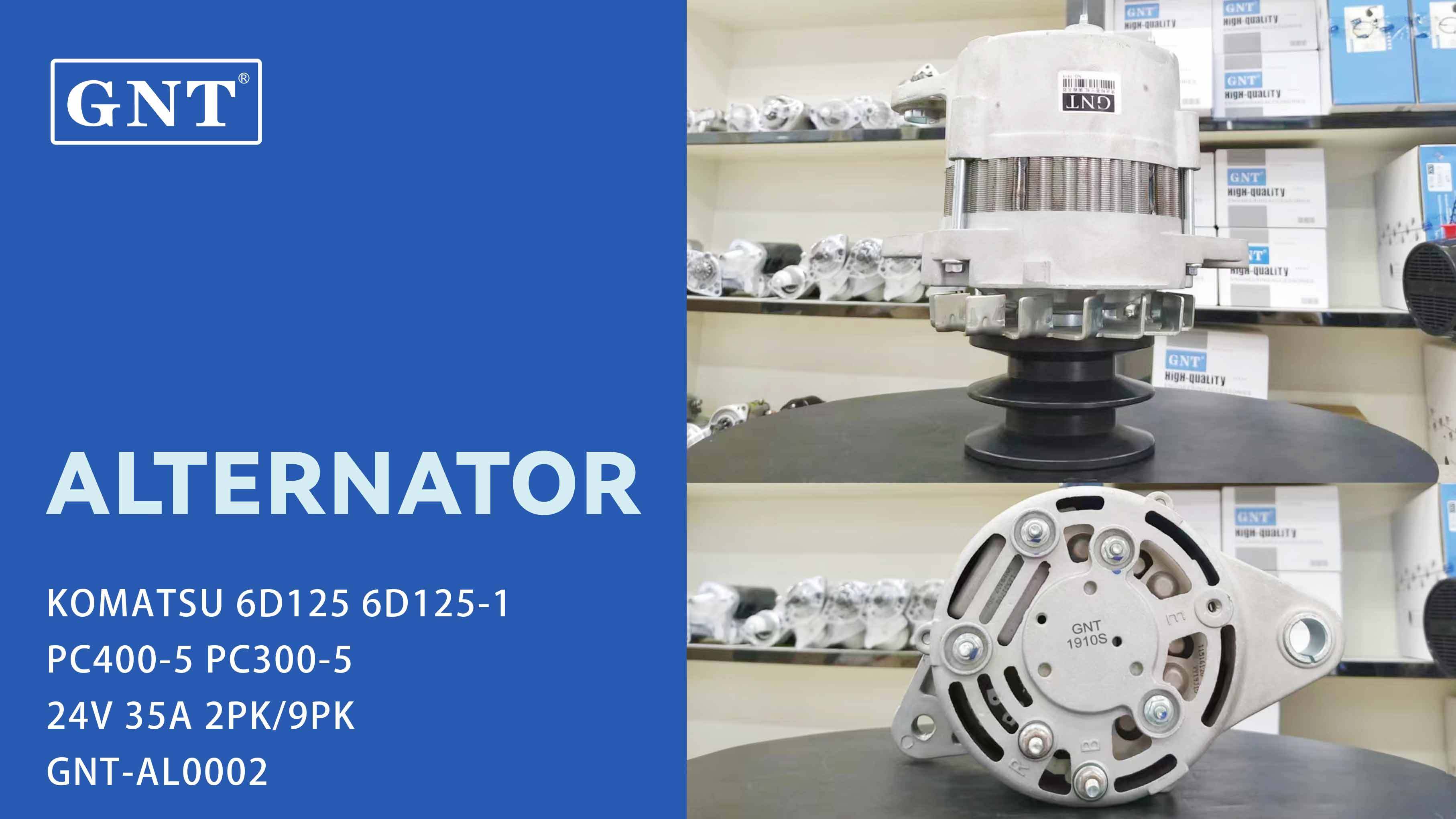 24V 35A Alternator compatible with KOMATSU 6D125 Engine 6008215341 6008215411 6008215441 6008215540 6008216110 6008216130 6008216140