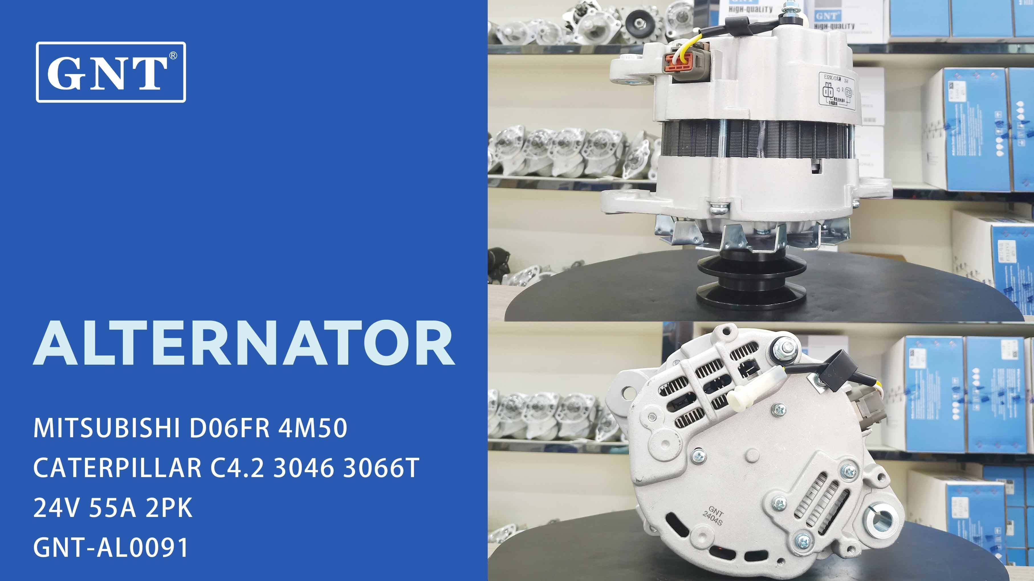 24V 55A Alternator compatible with MITSUBISHI D06FR 4M50 Engine 0434345500 0434345600 3436302300 3436802300 A004TU3487 A004TU3586