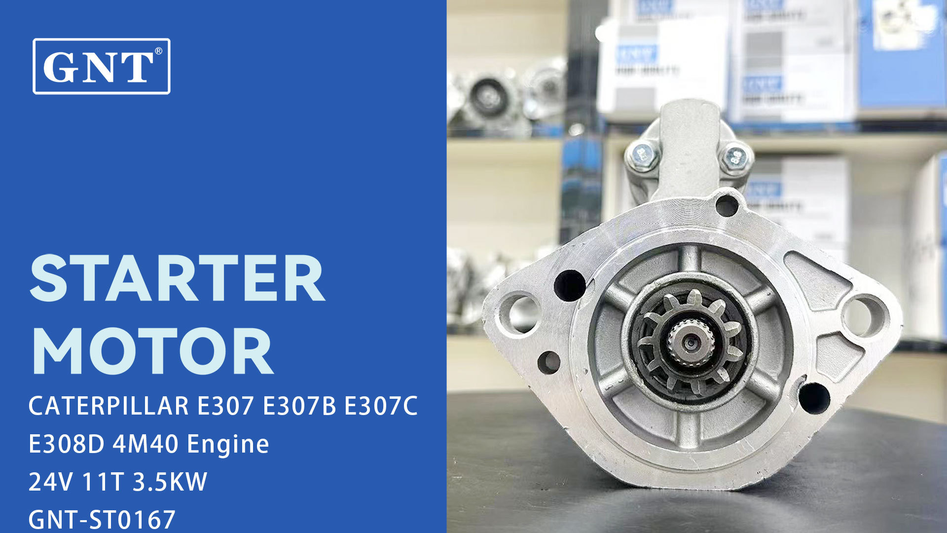 24V 11T Starter Motor compatible with Caterpillar E307 4M40 Engine 0R1903 1477166 1859157 0R1903 1859157 PA510058 2-3376-2W