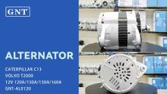 12V 120A Alternator compatible with CATERPILLAR C13 Engine 1012118040 1012118050 1012118060 3062333RX ALN8060 12466N 2706050020