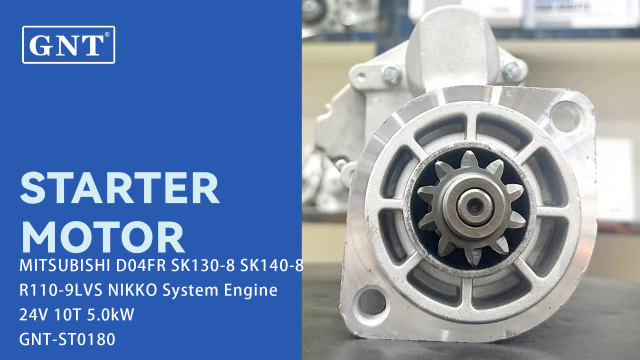 24V 10T Starter compatible with MITSUBISHI D04FR SK130-8 SK140-8 R110-9LVS NIKKO System Engine 32G6610100 32G6610101 0240000188 0240000218 0240000228