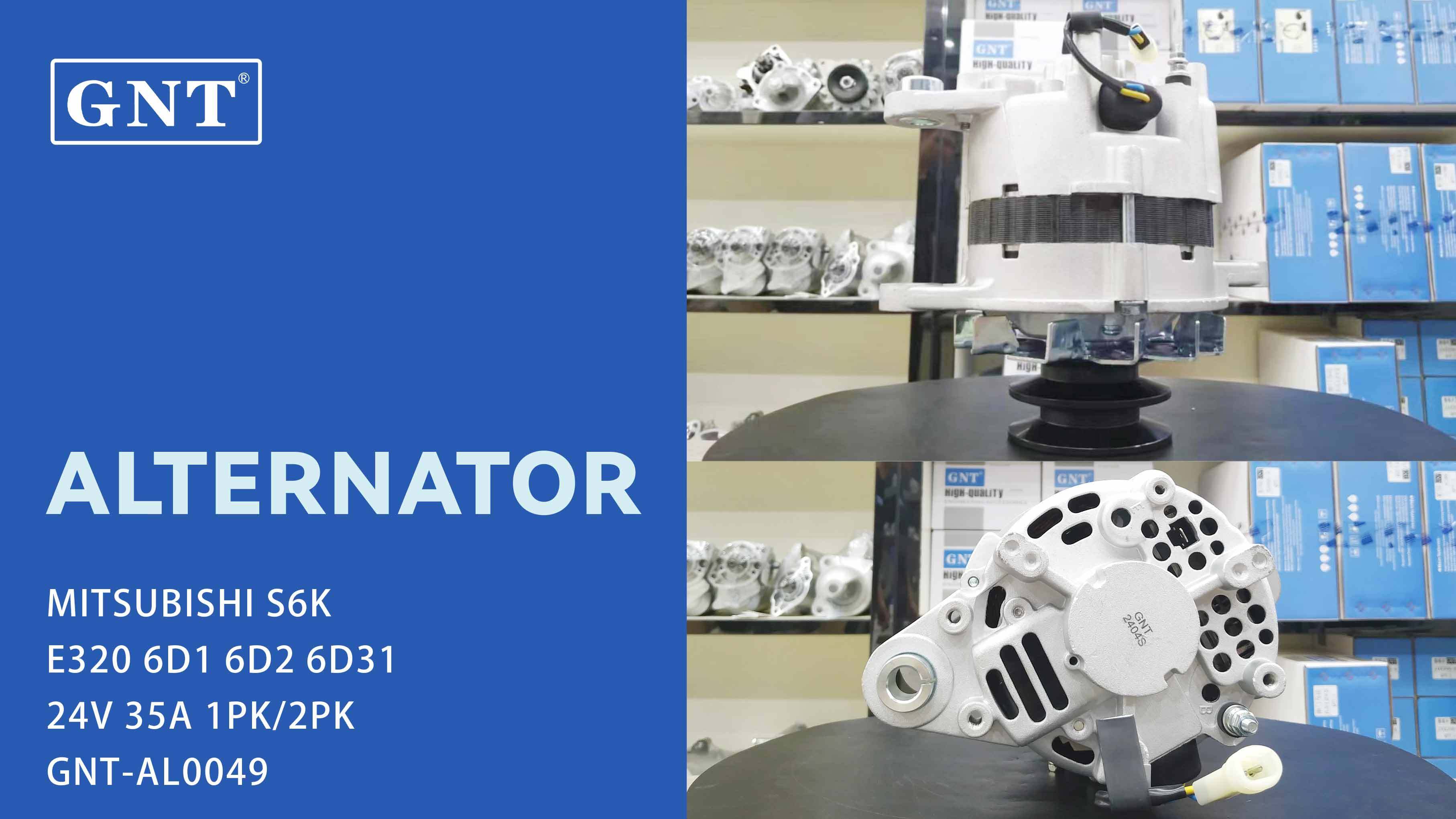 24V 35A Alternator compatible with MITSUBISHI S6K E320 E200B Engine A0045T70383 A005T70383 A5T70383 ME049165 TA000B05801 ALM6165