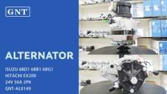 24V 50A GNT Alternator compatible with ISUZU 6BD1 EX200 Engine 1812003190 1210001890 1812003610 1002130440 ALN2130LP 1356325W