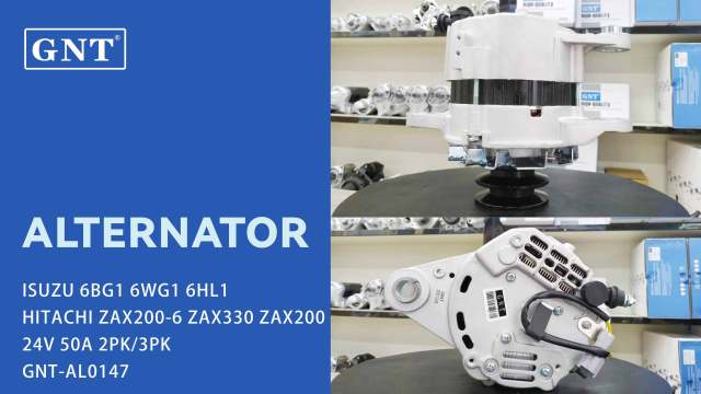 24V 50A Alternator compatible with ISUZU 6BG1 ZAX330 Engine 0350003613 0350004300 0620000040 0620000060 0620000061 DRA1431 113886