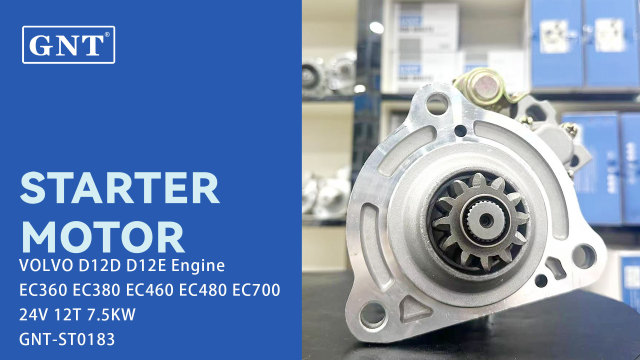 24V 12T 7.5KW GNT Starter motor compatible with VOLVO EC360 EC480 Engine 0001330057 0986024990 114310 115888 19070001 19081010 DRS0319