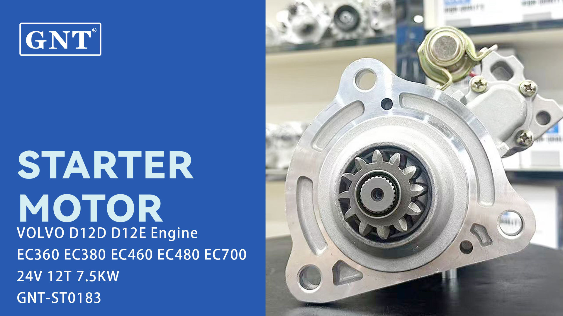 24V 12T Starter compatible with VOLVO D12D D12E EC360 EC380 EC460 EC480 EC700  Engine 11423474 20450305 20732404 22809736 85000295 85000526