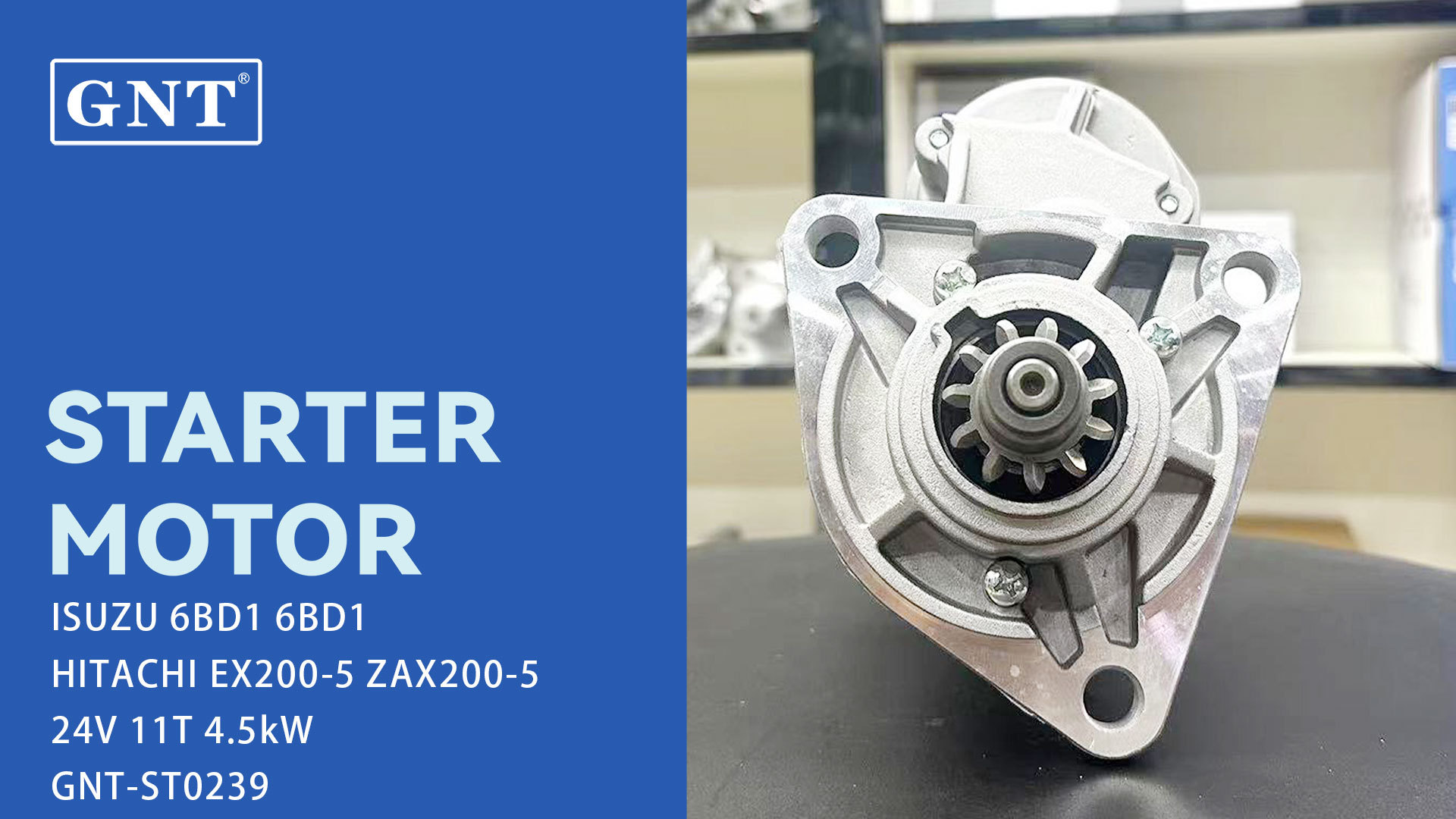 24V 11T Starter compatible with EX200-5 6BG1 Engine 5811000252 5811001180 5811001390 5811001391 5811001560 5811001620 5811001742 8811002531