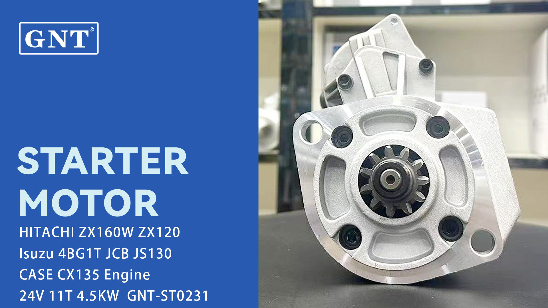 24V 11T Starter compatible with HITACHI ZX160W Engine 0240003120 0240003121 0240003122 0240003123 024000325 0240003250 0240003251 0240003252