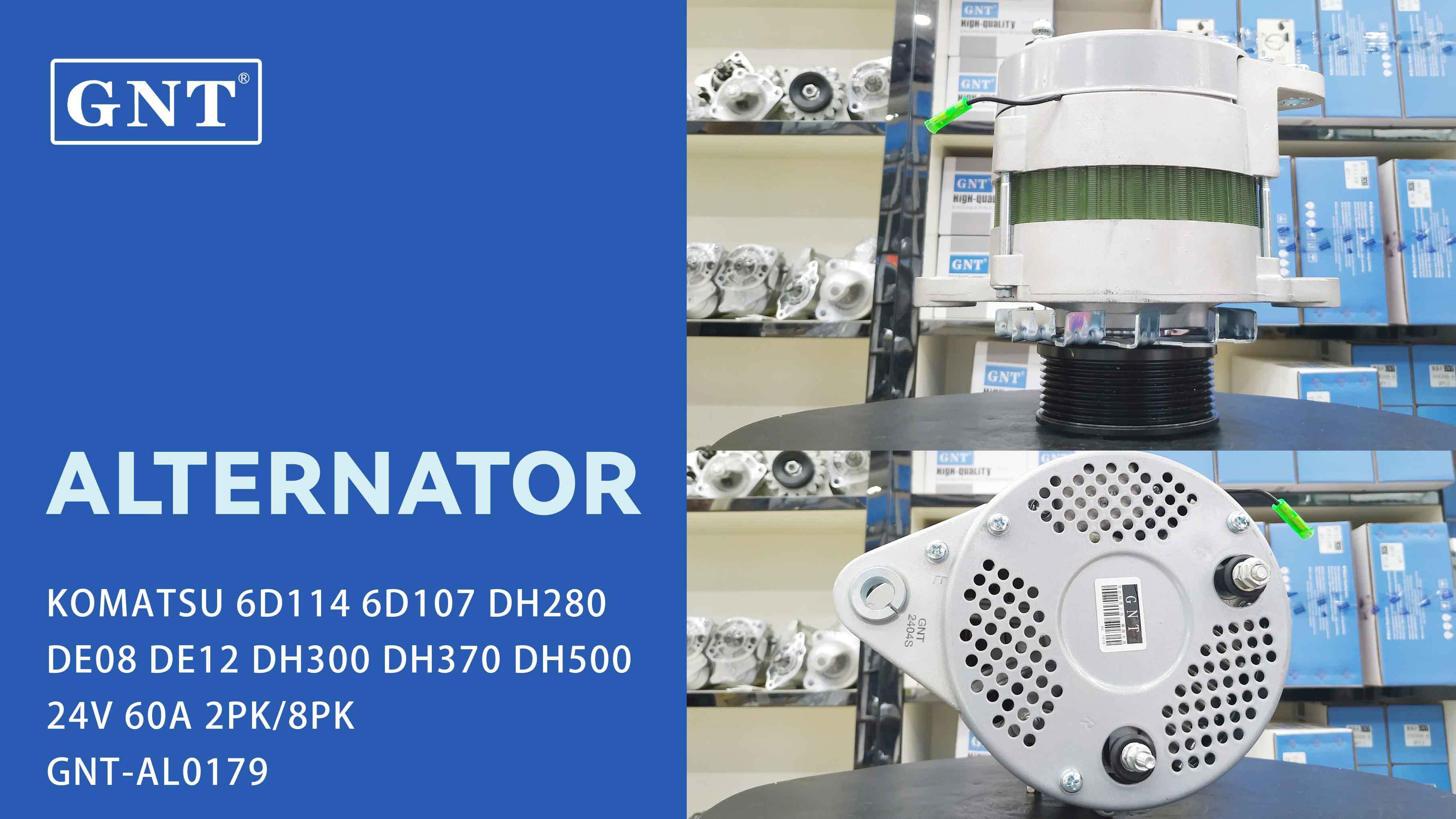 24V 60A Alternator compatible with DAEWOO DE12 DE08 Engine 25029009 115445 CAL50611 CAL50611AS CAL50611ES ALD8881SK ALK0181LK 6008255151