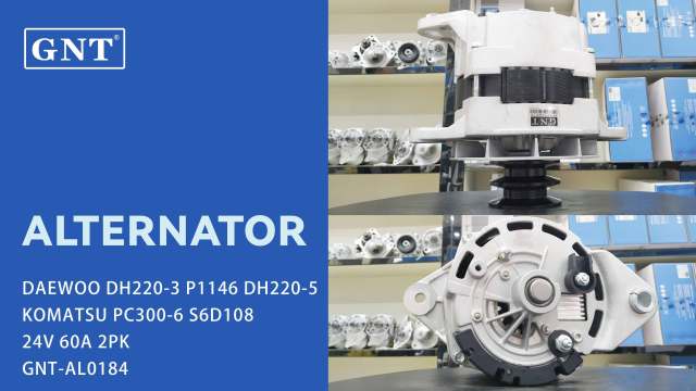 24V 60A Alternator compatible with DAEWOO DH220-3 P1146 Engine 25026006 25026006C RK390045 RK39005 30090100071 219109 1-3639-25W
