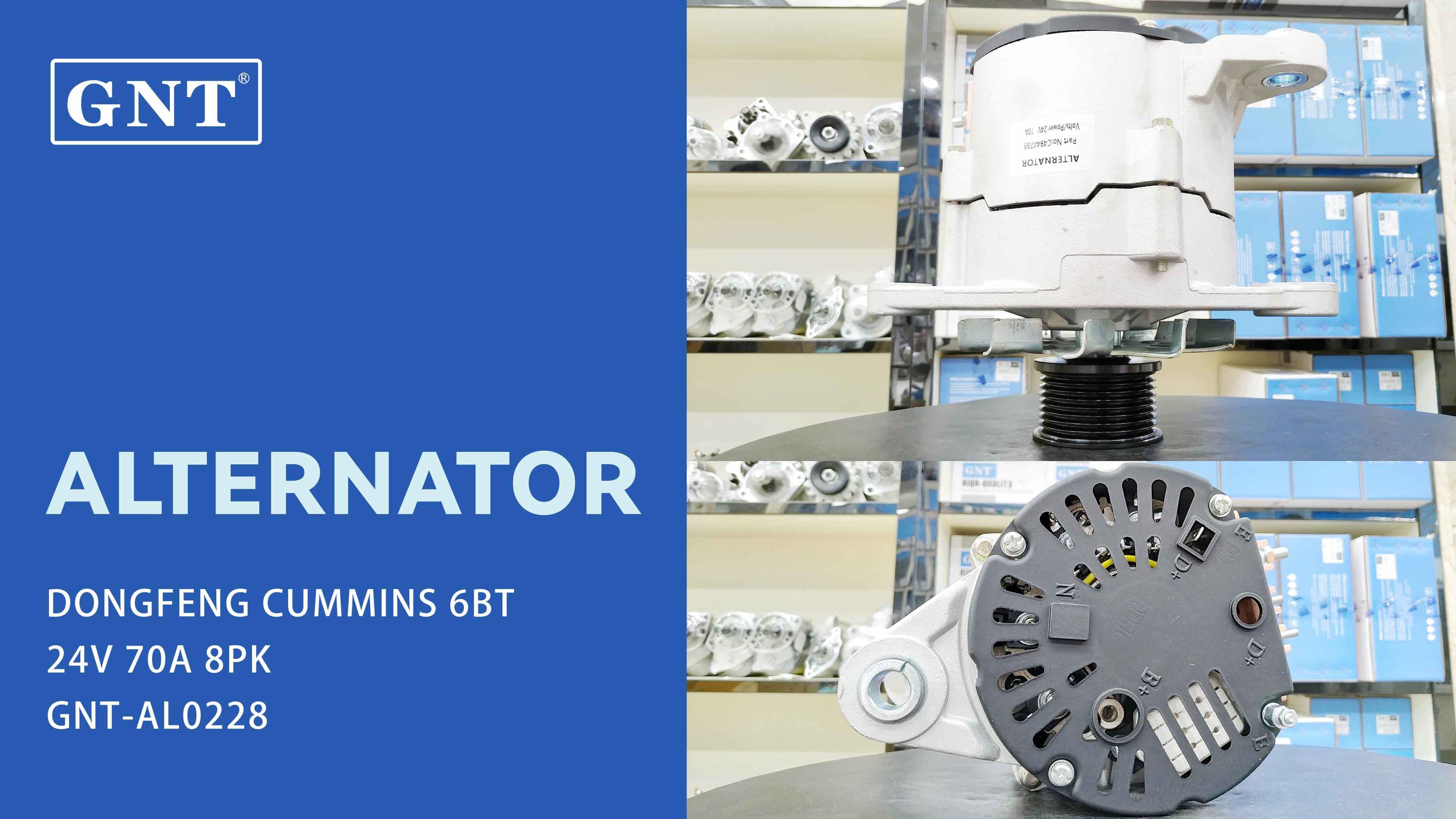 24V 70A Alternator compatible with DONGFENG CUMMINS 6BT Engine 944738 C4944738 370100387 370100689 EQB14020 JFZ275 JFZ275-VPP