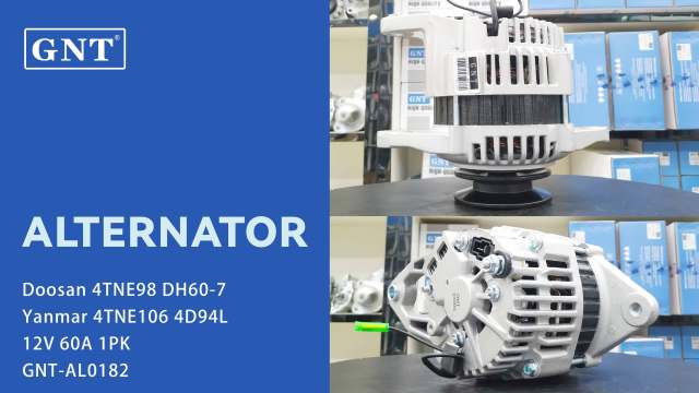 12V 60A Alternator compatible with DOOSAN 4TNE98 DH60-7 Engine LR160735 LR160735B LR160741 136166 2506166 12390077210 12827177200