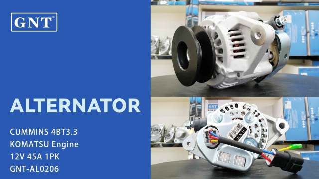 12V 45A Alternator compatible with CUMMINS 4BT3.3 Engine TVD1012112941 6008611350 DAN2022 90295562 ALN2125WA ALN2125LK 301N21650Z