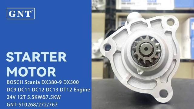 24V 12T Starter Motor compatible with Scania DC9 DC11 DC12 DC13 Engine 0001241001 0001261001 0001261002 0001261025 0001261026 0001261027