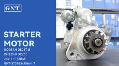 24V 11T Starter Motor compatible with DOOSAN Truck DX225-7 DE08T Engine 65262017088 65262017088A 65262017089 65262017089A