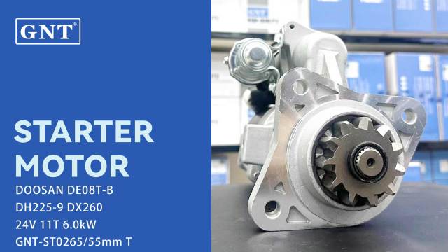 24V 11T Starter Motor compatible with DOOSAN Truck DX225-7 DE08T Engine 65262017088 65262017088A 65262017089 65262017089A