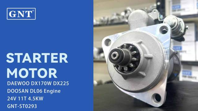 24V 11T Starter compatible with DOOSAN DX170W DX225 DL06 Engine 153005KA 30051600042 30051600042A 65262017091 65262017092