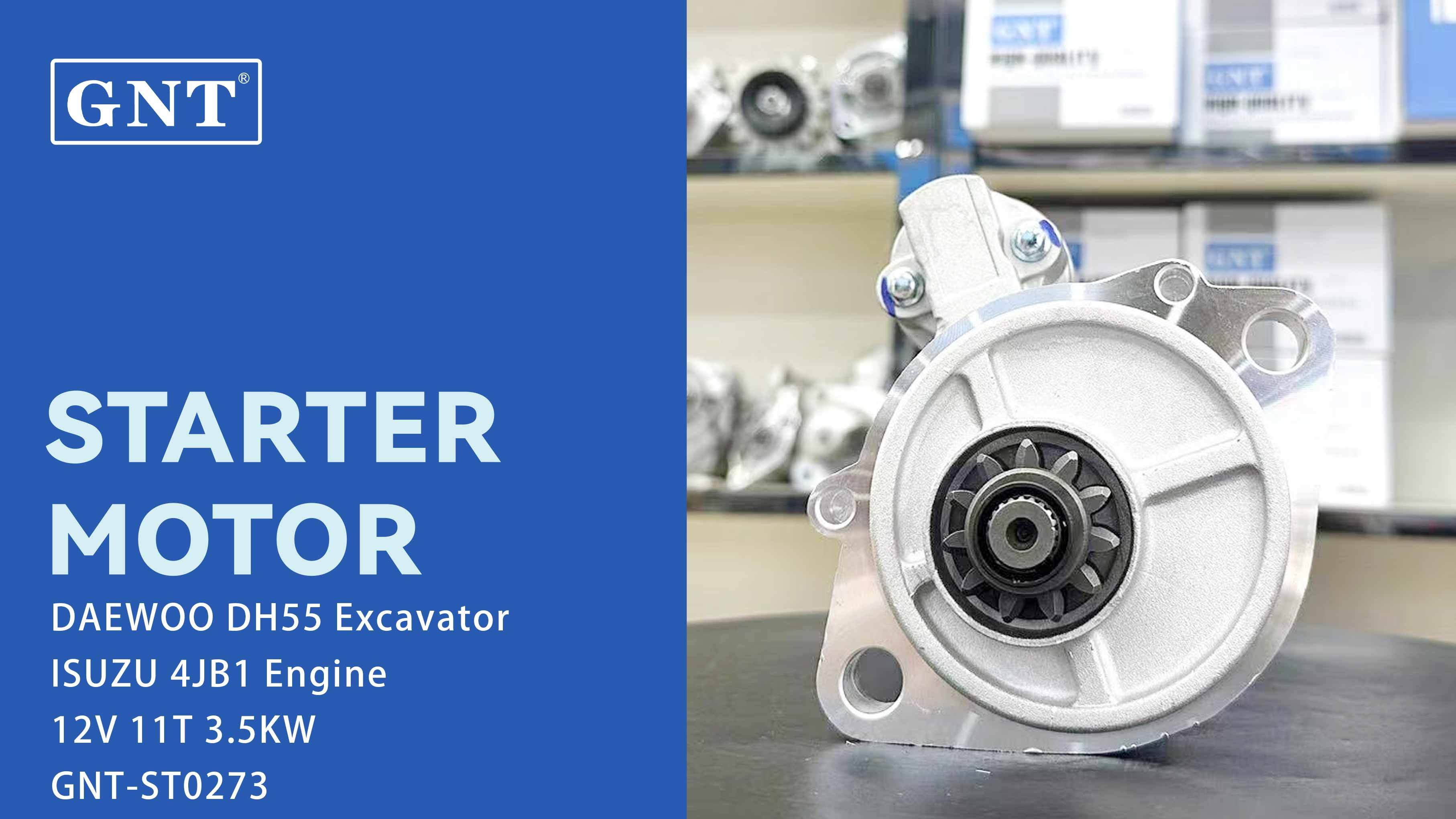 12V 11T 3.5KW GNT Starter compatible with DH55 Excavator ISUZU 4JB1 Engine 8971704000 8972047130 8973263890 8973494020 8980941080 71440357