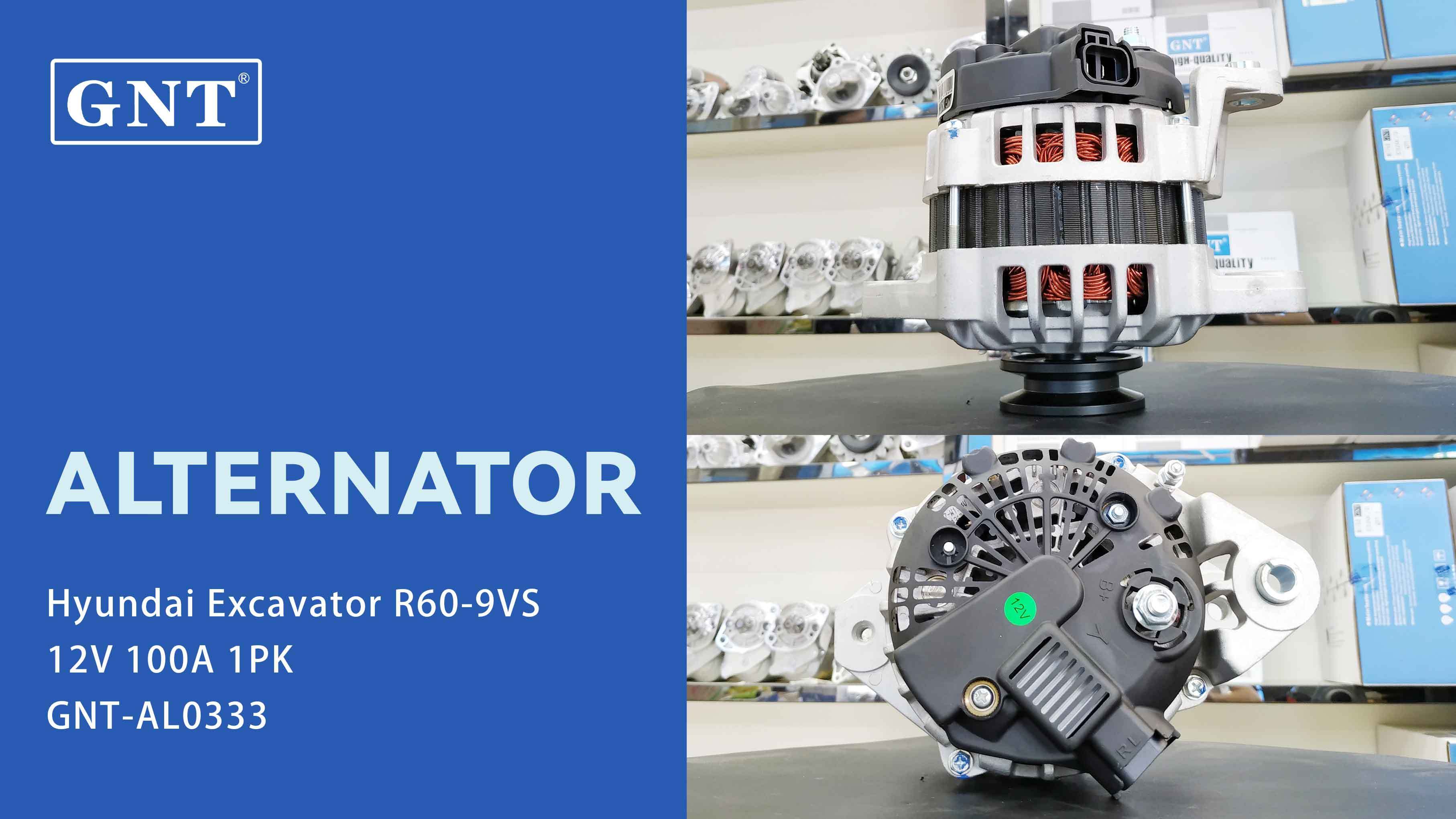 12V 100A Alternator compatible with Hyundai Excavator R60-9VS Engine 21M944001 ALV4059ML 2616264 A0002616264