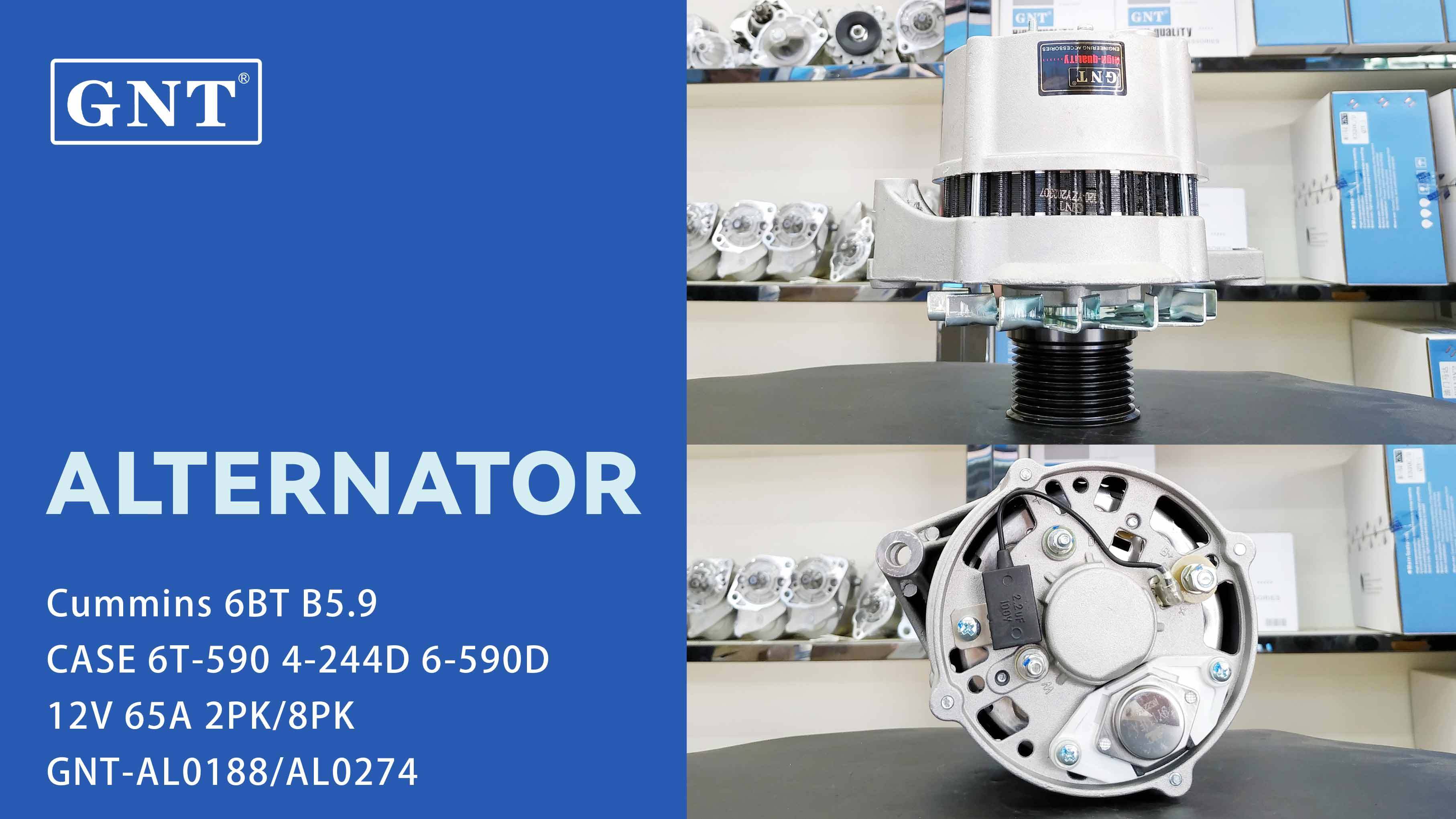 12V 65A Alternator compatible with Cummins 6BT B5.9 Engine 0120188290 0120488205 0120488285 0120488293 0120489475 0986040290 1986A01129