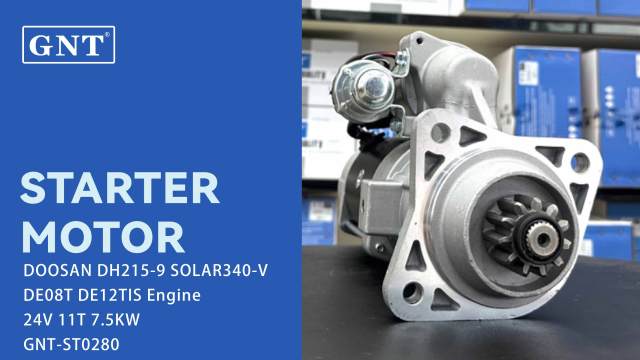 24V 11T Starter compatible with DOOSAN DE12TIS DE08T Engine 19080037 500284 DRS0977N 30051600055A 30051600055C 65262017070D