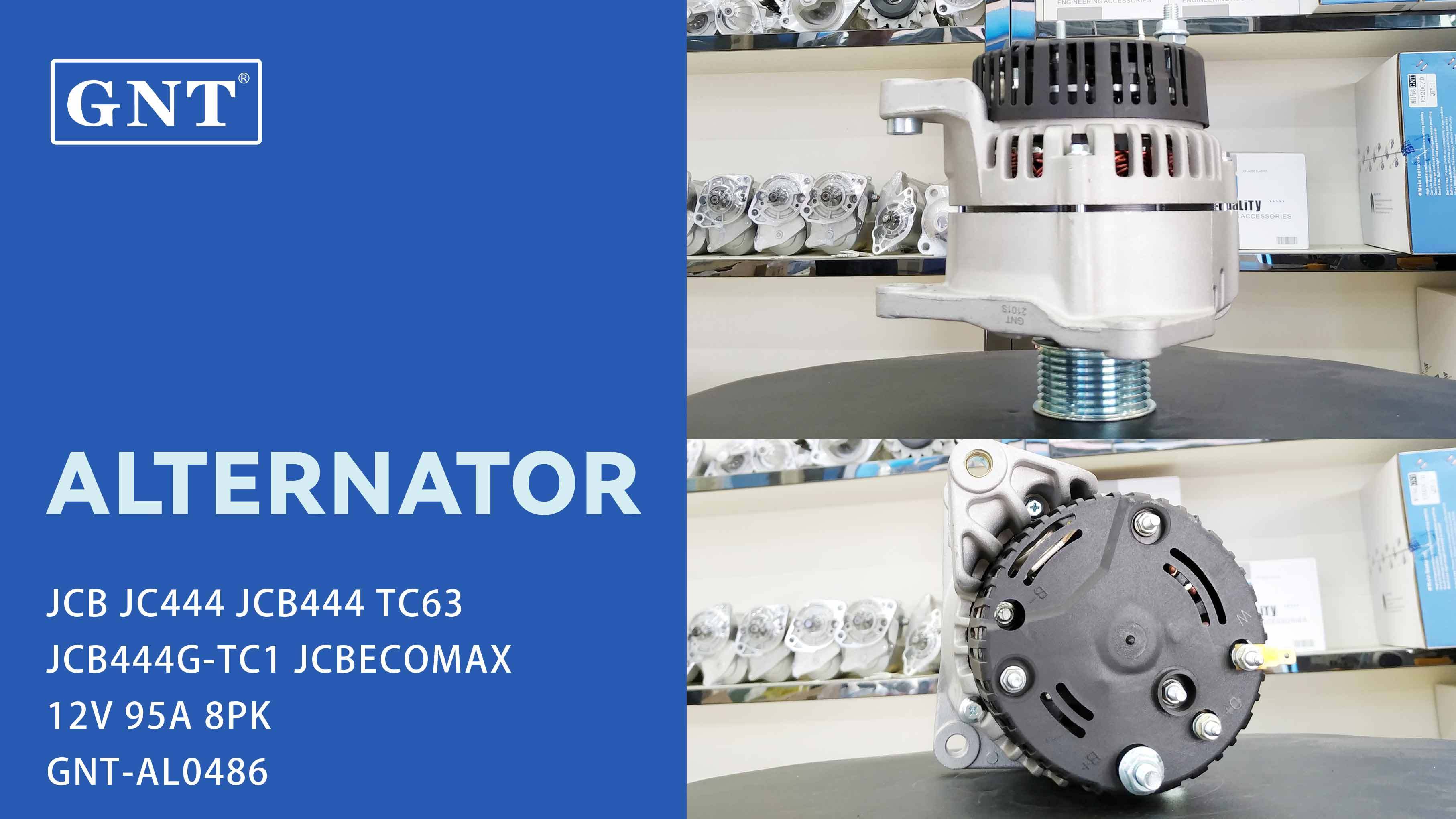 12V 95A Alternator compatible with JCB TC63 JC444 Engine DRA0823 DRA0823N LRA3348 LRA03348 MG74 72735273 CAL21117 CAL21117AS CAL21117ES