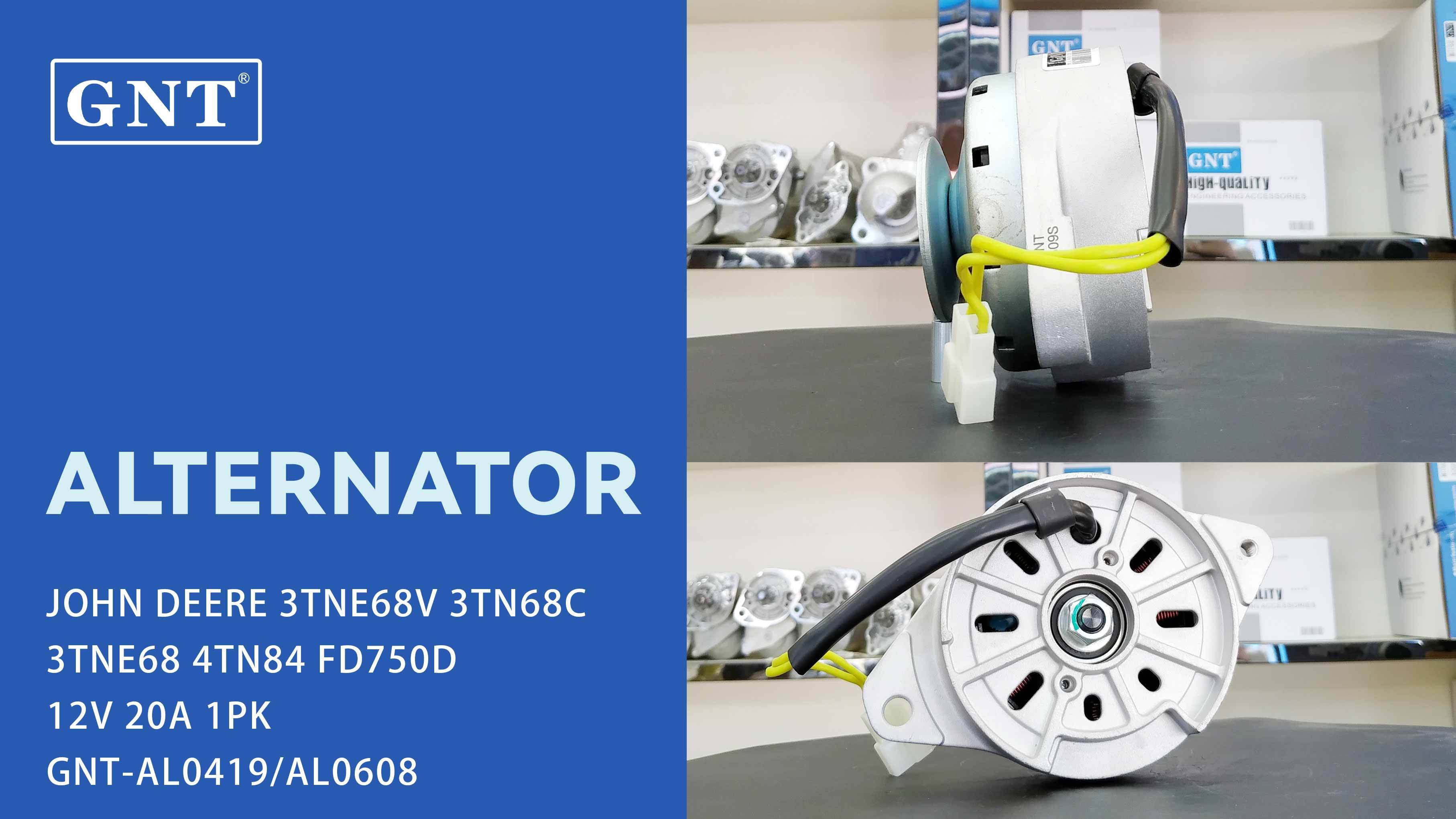 12V 20A Alternator compatible with JOHN DEERE 4TN84 3TNV76 Engine 11991077200 12419077201 12419077202 12915077200 12915077201