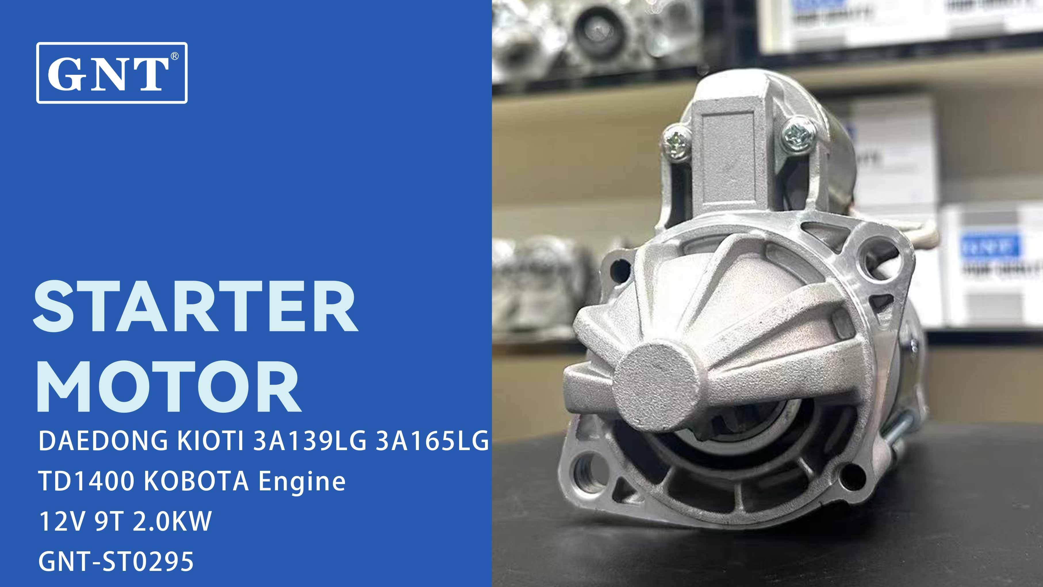 12V 9T GNT Starter Motor compatible with  KUBOTA L175 Tractor Z751 Engine 1731163010 1731163011 1731163012 1733163010 1733163011 1733163012