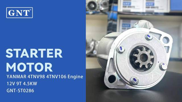 12V 9T 4.5KW Starter Motor compatible with Yanmar 4TNV98 4TNV106 Engine 12994077010 12994077011 12994077012 15065343 19708N S14102 S14102B