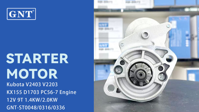 12V 9T Starter motor compatible with Kubota  Engine 1662563013 1665263012 1665263013 1712163010 1712363013 1712363016 1729863010 1749063011