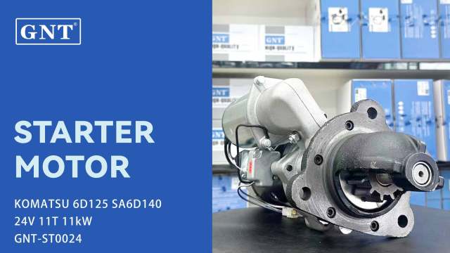 24V 11T Starter compatible with KOMATSU 6D125 Engine 230003284 230003285 230003331 230003332 230004530 230006250 230006251 230006530