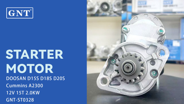 12V 15T Starter compatible with DOOSAN D15S D18S D20S Cummins A2300 Engine 115968 4900574 031013180 19188N 300N10147Z